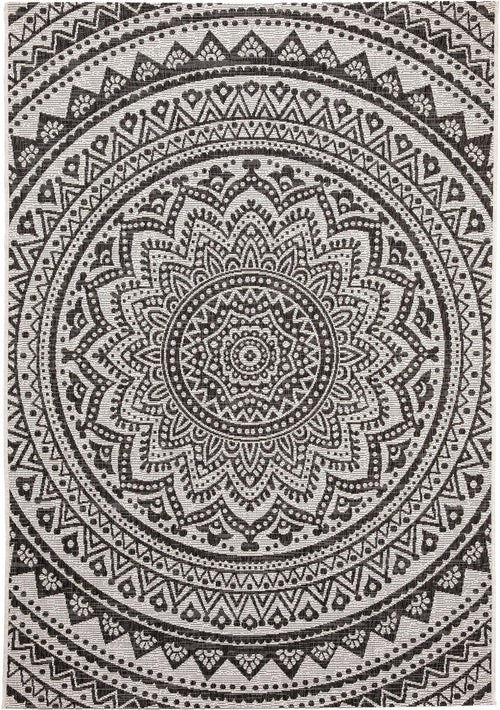 benuta binnen- en buitenkleed Cleo - wit/zwart - 300x400 cm