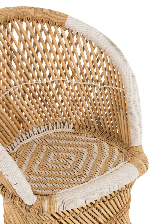 J-Line kinderstoel Rugsteun - bamboe - naturel/wit - vtwonen shop