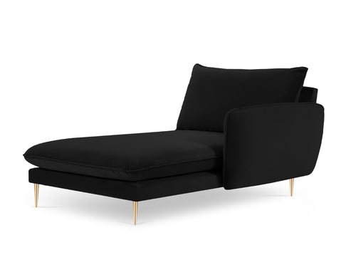 Cosmopolitan Design rechter chaise longue Vienna flueel, zwart - 170x110x95cm