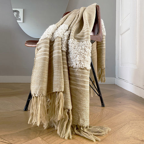 Malagoon plaid Tribal - offwhite/beige melee - 125x150cm