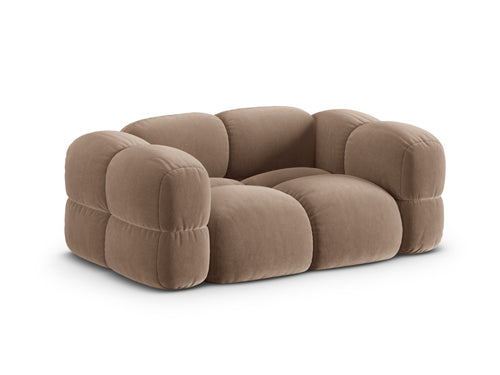 Cosmopolitan Design Bank Loretto 2-zits, flueel donkerbeige - 100x180x68cm