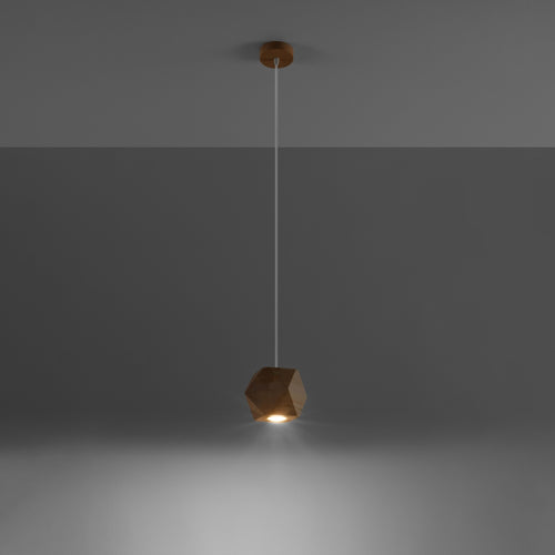 Sollux Lighting Hanglamp WOODY natuurlijk hout - 12x12x120cm