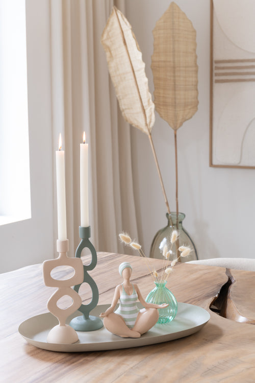 J-Line kaarshouder Ringen - aluminium - beige - 2 stuks - vtwonen shop