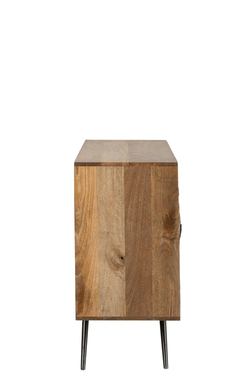 J-Line kast Geweven Draadontwerp - hout - naturel/zwart