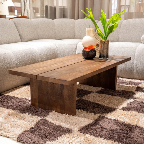 DÉJA Living Salontafel Espoo - Rechthoek Donkerbruin Hout - 120x60x36cm
