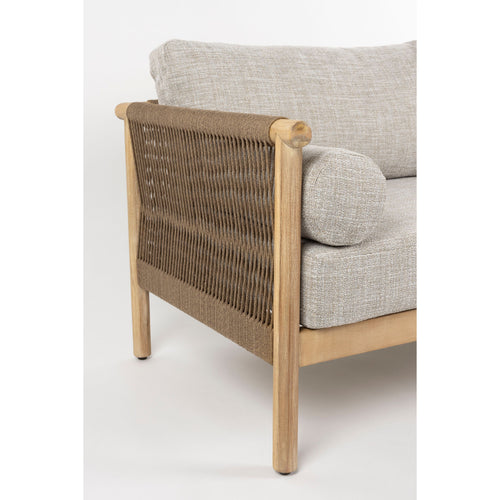 Dutchbone Oasis Tuinset Bank, Salontafel + 2x Fauteuil/ Loungestoel - Beige