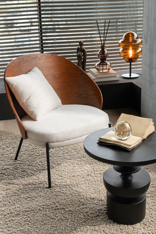 J-Line loungestoel - multiplex/metaal - bruin/beige