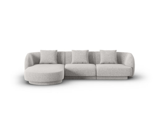 Cosmopolitan Design linker hoekbank Tulum 4-zits, chenille, lichtgrijs - 156x255x70cm
