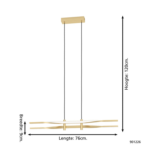 EGLO hanglamp Colmeal - led - 76 cm - goud/wit - vtwonen shop