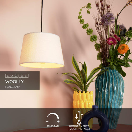 Lucide hanglamp WOOLLY - 1xE27 - Beige - vtwonen shop