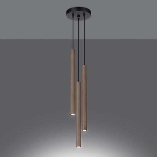Sollux Lighting Hanglamp PASTELO 3P hout - 19,5x19,5x115cm