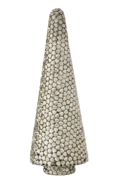 J-Line decoratie Kerstboom Blad - glas - zilver