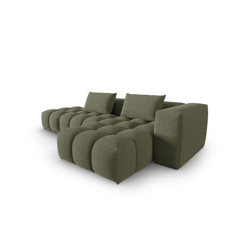 Cosmopolitan Design - Modulaire hoekbank rechts Verona 4-zits, structurele stof donker olijfgroen - 145x265x70cm