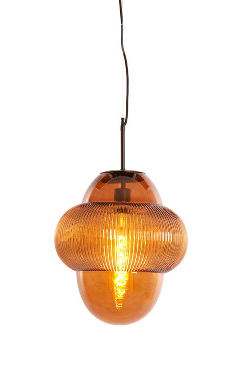 Light & Living hanglamp OVNIS - bruin - Ø35x40cm