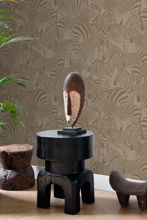 Origin Wallcoverings behang zebra's donker beige - 50 x 900 cm - 347911 - vtwonen shop