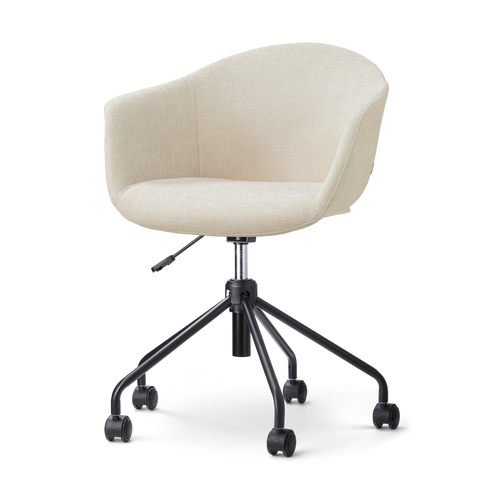 Nolon Nout-Otis Bureaustoel Cotton Beige - Armleuningen - Zwart - vtwonen shop