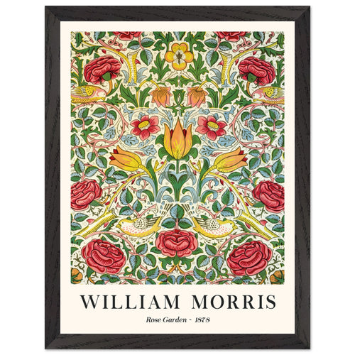 Artfulprints Poster met Lijst William Morris - Rose garden 1878   - 30x40 cm - Groen