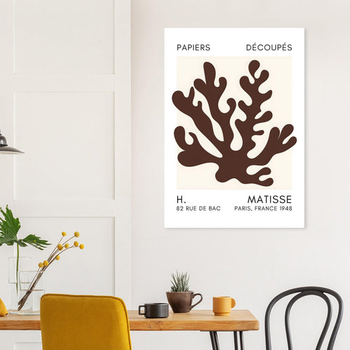 Artfulprints  Matisse – Saltflower shapes brown   poster A4 21x29.7 cm