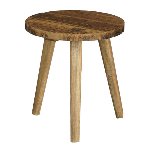 Mica Decorations Bold Bijzettafel - H28 x Ø26 cm - Gerecycled Hout - Bruin