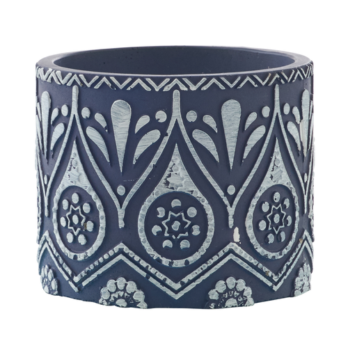 J-Line kaars - Citronella - keramiek - blauw/wit - small