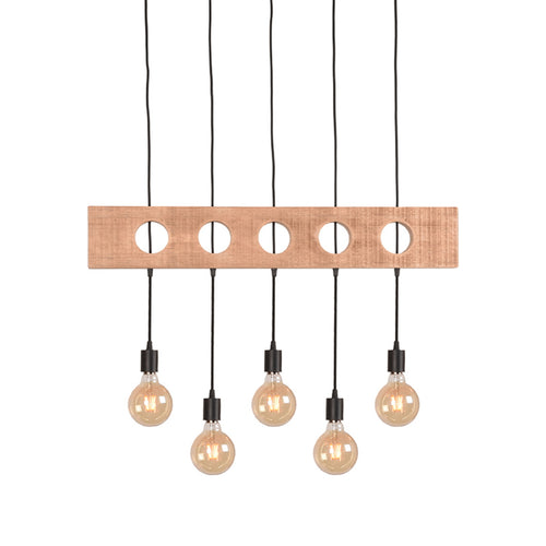 LABEL51 Hanglamp Timber - Naturel Mangohout - 90x8x145cm - vtwonen shop