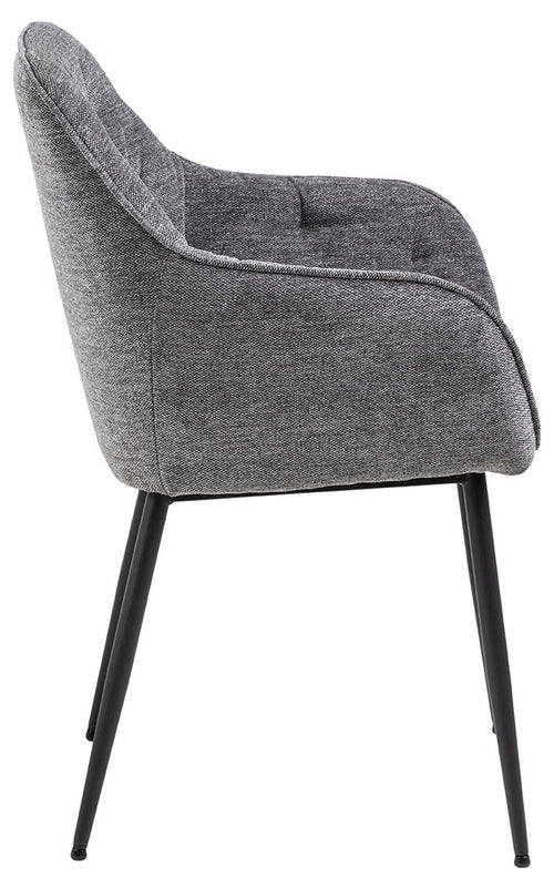 Rebellenclub Eetkamerstoel Harstad - Antraciet met een Mat Zwart Frame - vtwonen shop