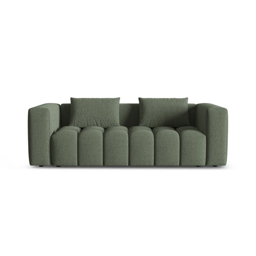 Cosmopolitan Design - Slaapbank met opbergdoos Verona 3-zits, structurele stof donker olijfgroen - 98x252x85cm