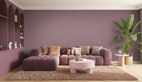 ESTAhome behang palmbladeren mauve paars - 50 x 900 cm - 131221