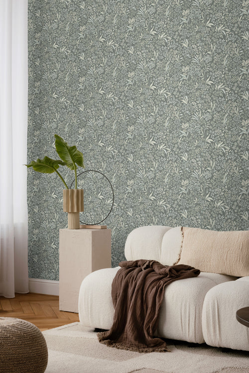 Borastapeter behang bladeren vergrijsd groen - 53 cm x 10.05 m - 661031 - vtwonen shop