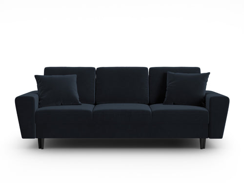 Cosmopolitan Design Slaapbank met opbergdoos Kyoto 3-zits, flueel donkerblauw - 100x235x88cm