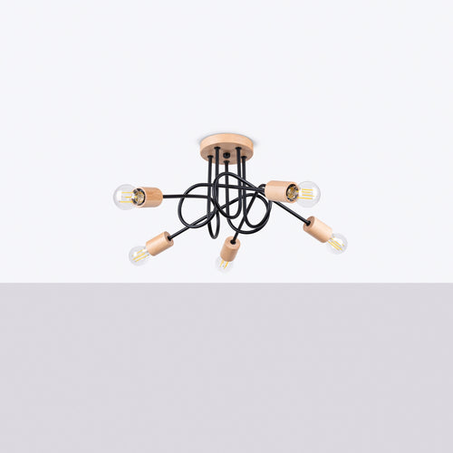 Sollux Lighting Kroonluchter EMBER 5 zwart - 15x61x26cm