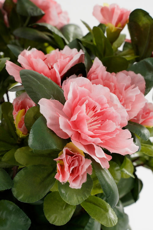 Mica Decorations Azalea Kunstplant in Bloempot Stan - H31 x Ø26 cm - Perzik