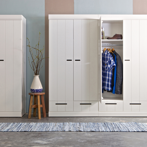 WOOOD kledingkast 2-deurs Connect - Grenen - Wit - 195x94x53