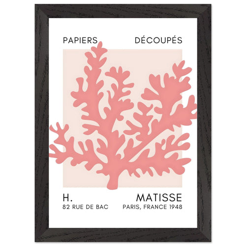 Artfulprints Poster met Lijst Matisse – Aqua bloom taupe   - A4 21x29.7 cm - Taupe
