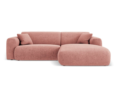 Cosmopolitan Design rechter hoekbank Nolio 4-zits, chenille, roze - 170x235x72cm