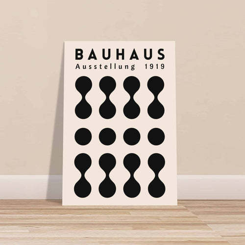 Artfulprints Poster met Lijst Bauhaus - Ausstellung 1919   - 50x70 cm - Zwart / Wit