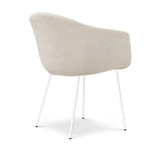 Nolon Nora-Otis Eetkamerstoel Cottonbeige - Wit Onderstel