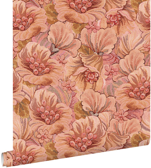 ESTAhome behang bloemmotief terracotta roze - 50 x 900 cm - 131294 - vtwonen shop
