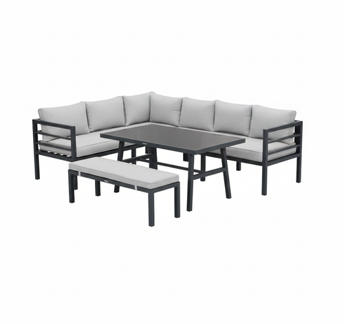 Garden Impressions Bleco II lounge-diningset- carbon black-desert sand