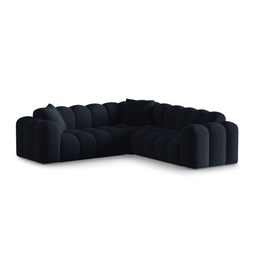 Cosmopolitan Design - Hoekbank Treno 3-zits, flueel donkerblauw - 240x240x70cm