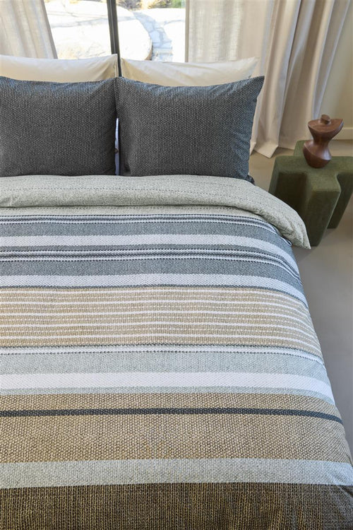 Beddinghouse Lex dekbedovertrek - Lits-Jumeaux - 240x200/220 cm - Grijsgroen - vtwonen shop