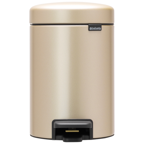 Brabantia NewIcon Pedaalemmer, 3 liter, kunststof binnenemmer - Metallic Gold