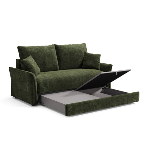 Premium Interiors - Slaapbank CHERY - getextureerd fluweel kaki 176.5cm