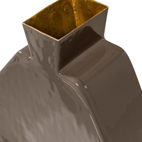 WOOOD vaas 31x26 cm Kimi - Metaal - Mokkabruin - 30x26x7
