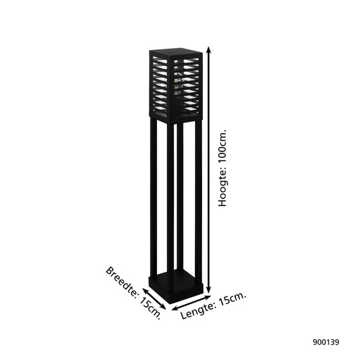 EGLO staande lamp buiten Alamonte 3 - e27 - 100 cm - zwart