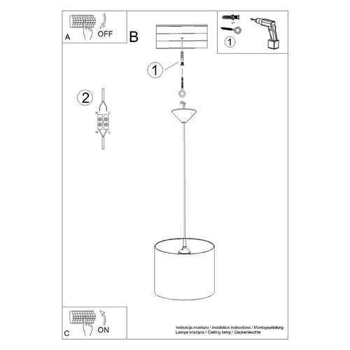 Sollux Lighting Hanglamp PRINCESS 30 - 30x30x95cm
