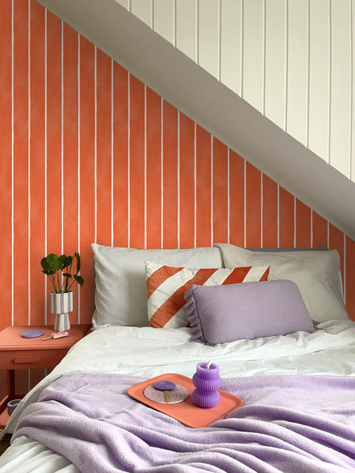 ESTAhome behang strepen oranje en wit - 50 x 900 cm - 131311 - vtwonen shop