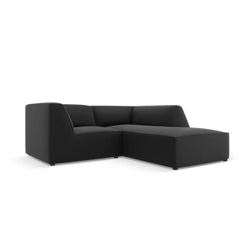Cosmopolitan Design - Modulaire hoekbank rechts Siena 3-zits, imitatieleer zwart - 180x186x69cm