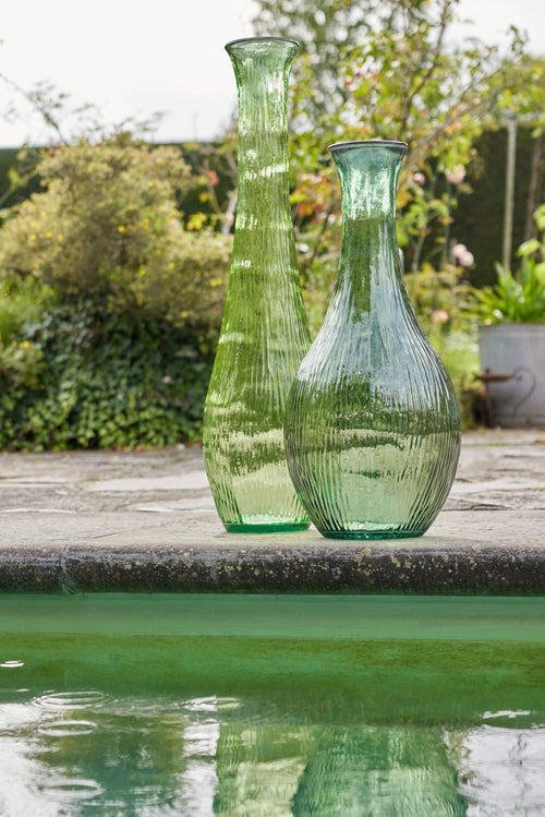 J-Line vaas - glas - olijfgroen