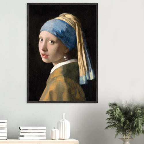 Artfulprints Poster met Lijst Johannes Vermeer - Meisje met de parel   - 30x40 cm - Meerkleurig